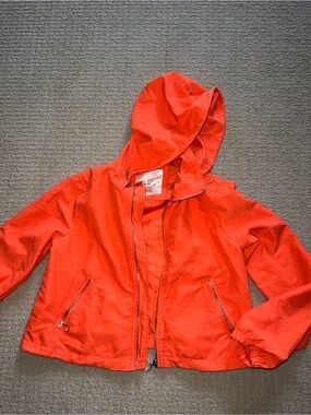 Streetwear Society Hooded Rain Jacket in Bright Red